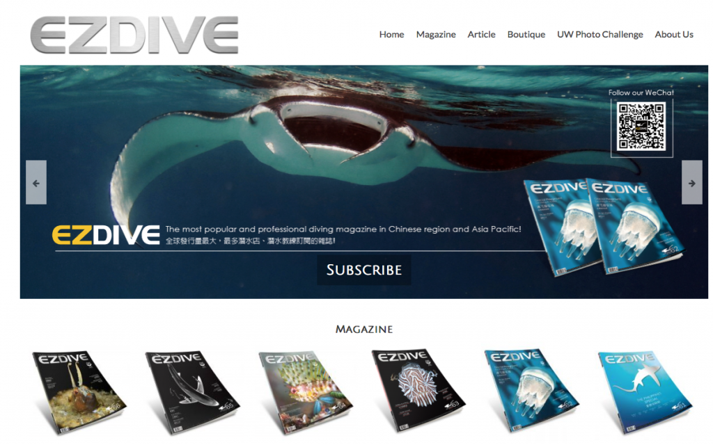 EZDIVE official web site head banner